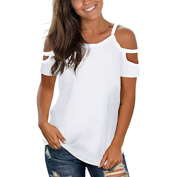 Yoga Women T-shirt Tops Blouse Short Sleeve White Casual O Neck Summer Tee Size 